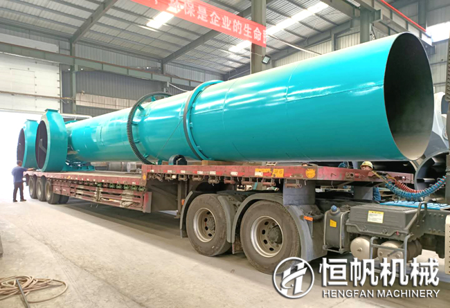 鄭州恒帆機械時產二十噸有機肥烘干機設備啟程發往山東(圖2) 山東有機肥烘干機設備